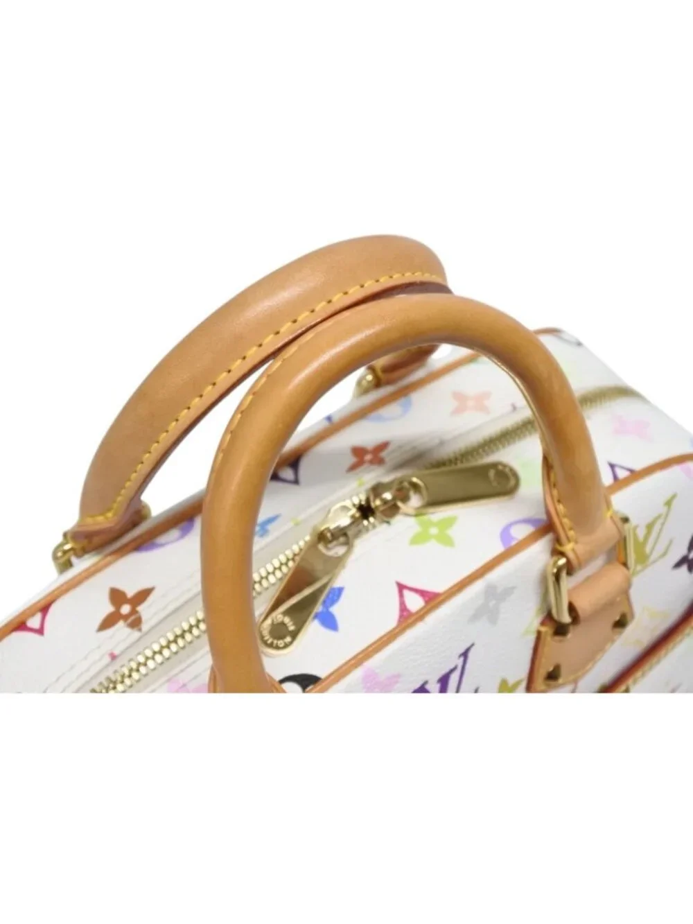Louis Vuitton Handbag Takashi Murakami White Multicolor Gold